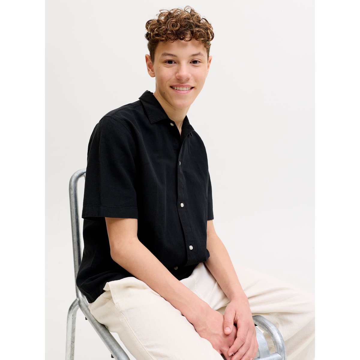 Chemise noire - black, JACK & JONES JUNIOR