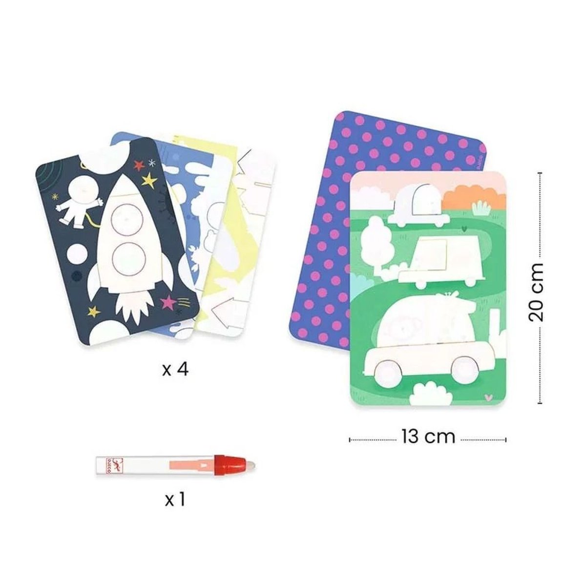 Coloriage pour les petits - En route multicolore, DJECO