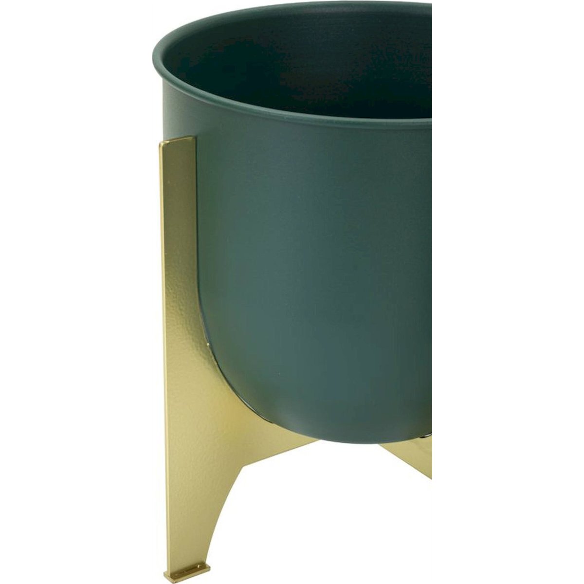 Cache-pots en fer set de 2 décoratifs GLAM vert et doré, RECOLLECTION
