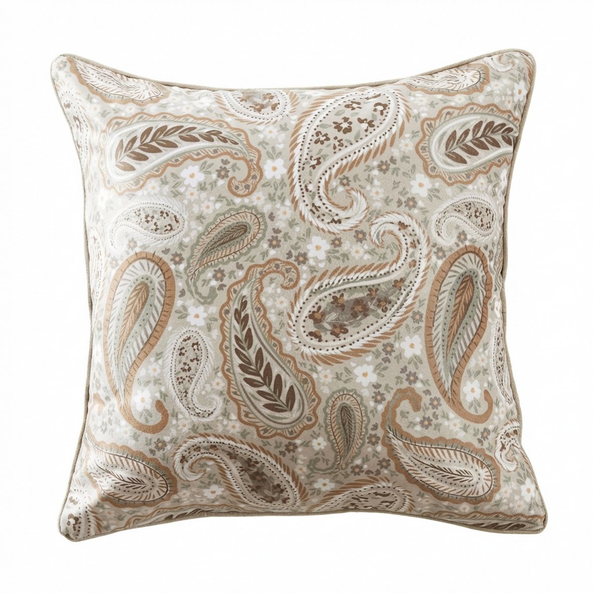 Coussin carré déhoussable 50x50 cm Velours de Coton Valentine multicolore, EDEN