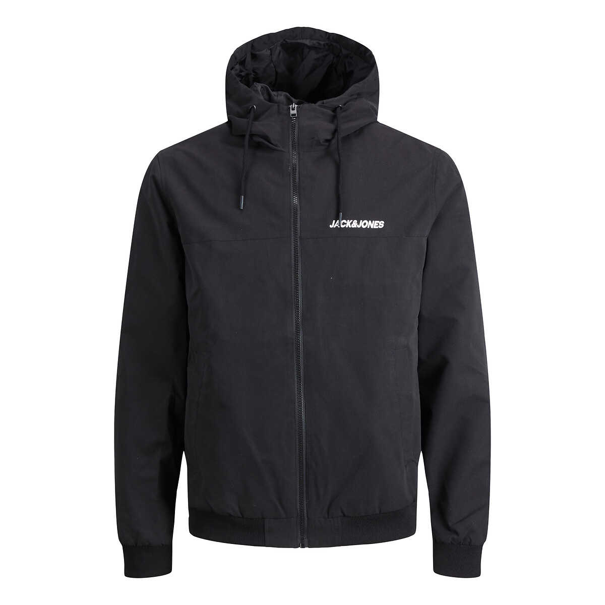 Blouson zippé à capuche Rush Blocking noir, JACK & JONES
