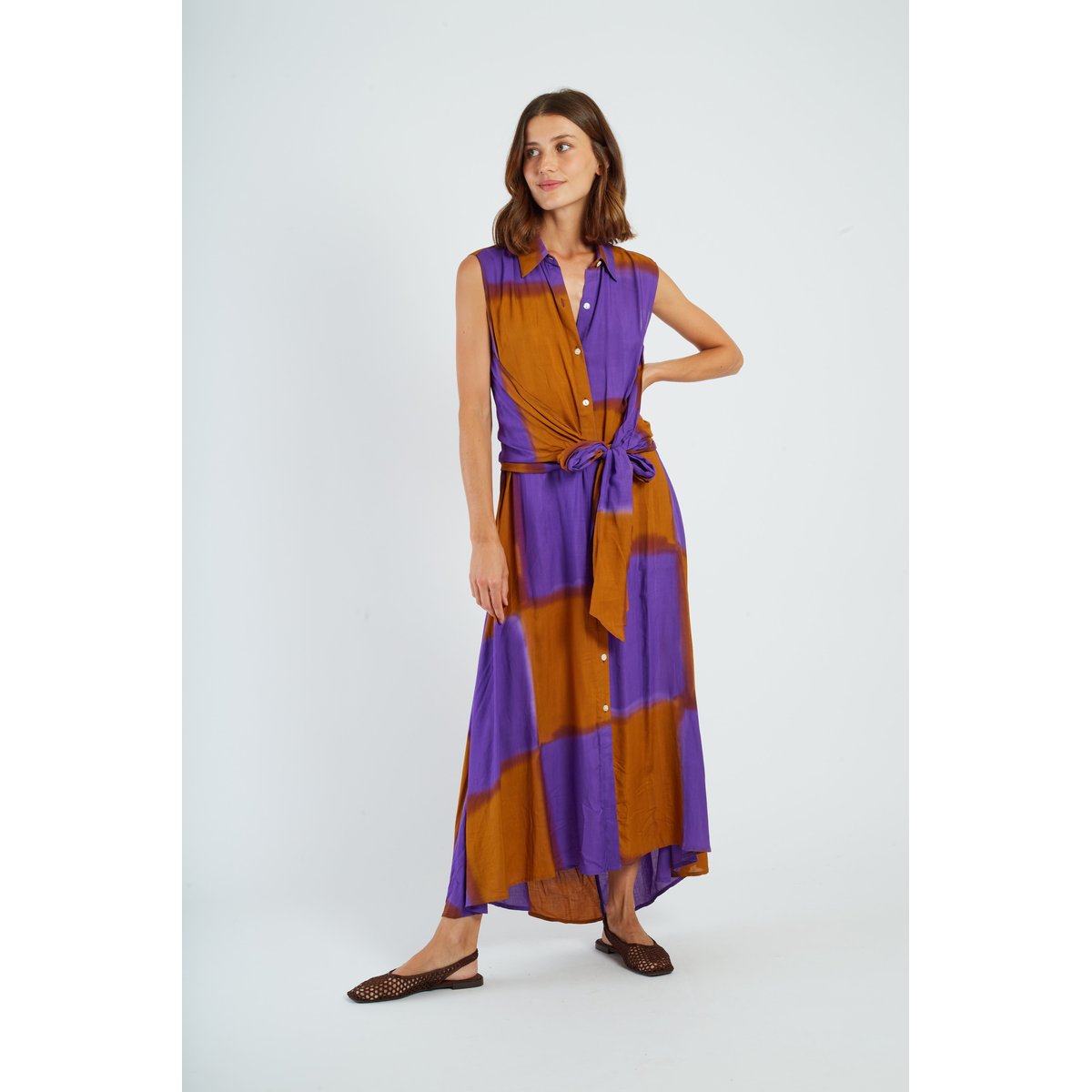 Robe longue imprimée MICHELLE violet, DERHY