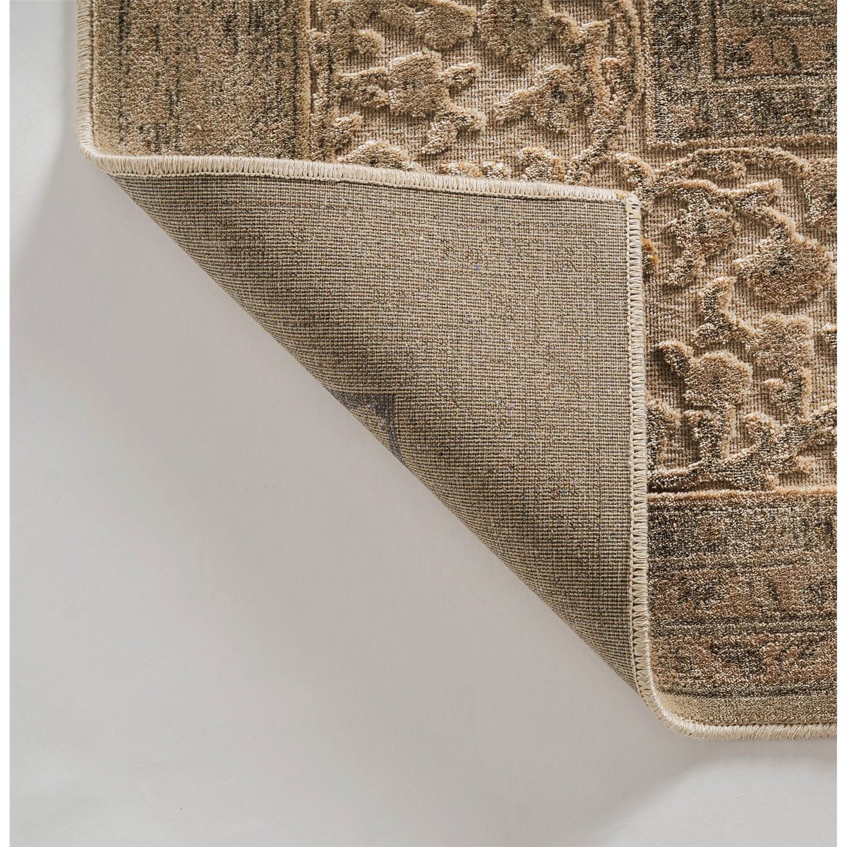 Tapis style classique en viscose tons clairs beige naturel, RECOLLECTION