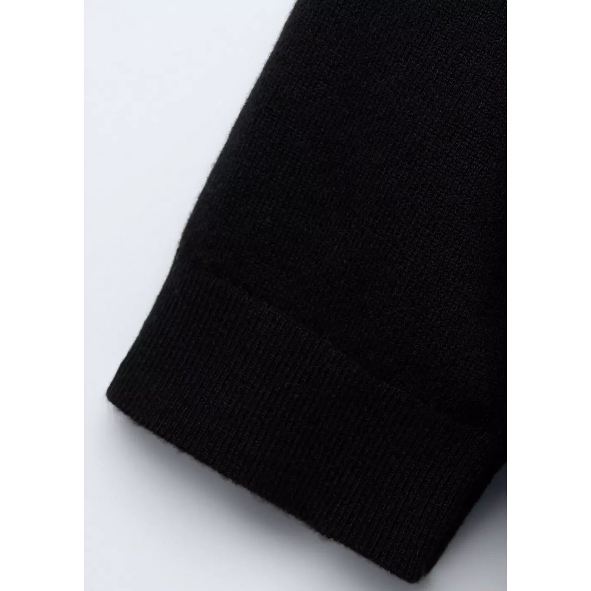 Pull-over laine col polo noir, MANGO