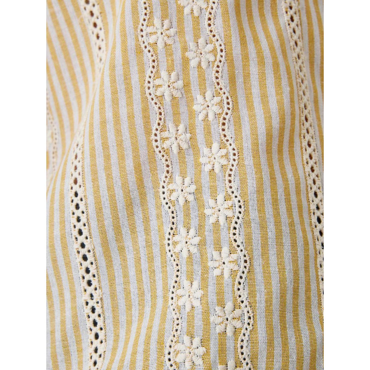 Blouse incrustations broderie anglaise rayé jaune, DAXON