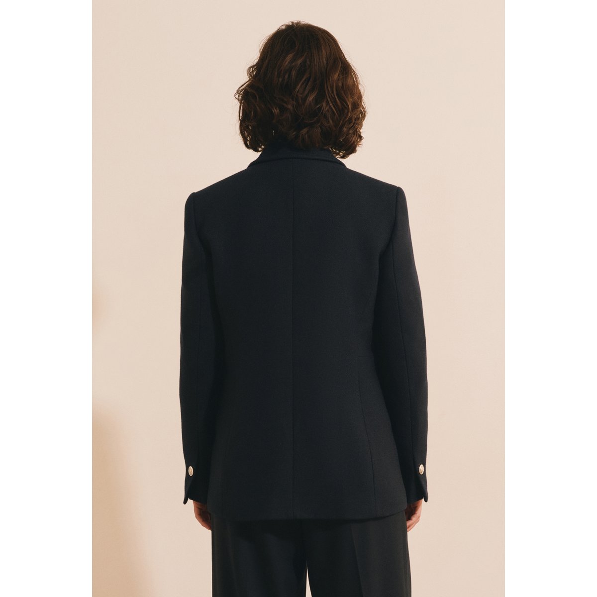 Manteau croisé court avec laine MELCHIOR encre, ETAM