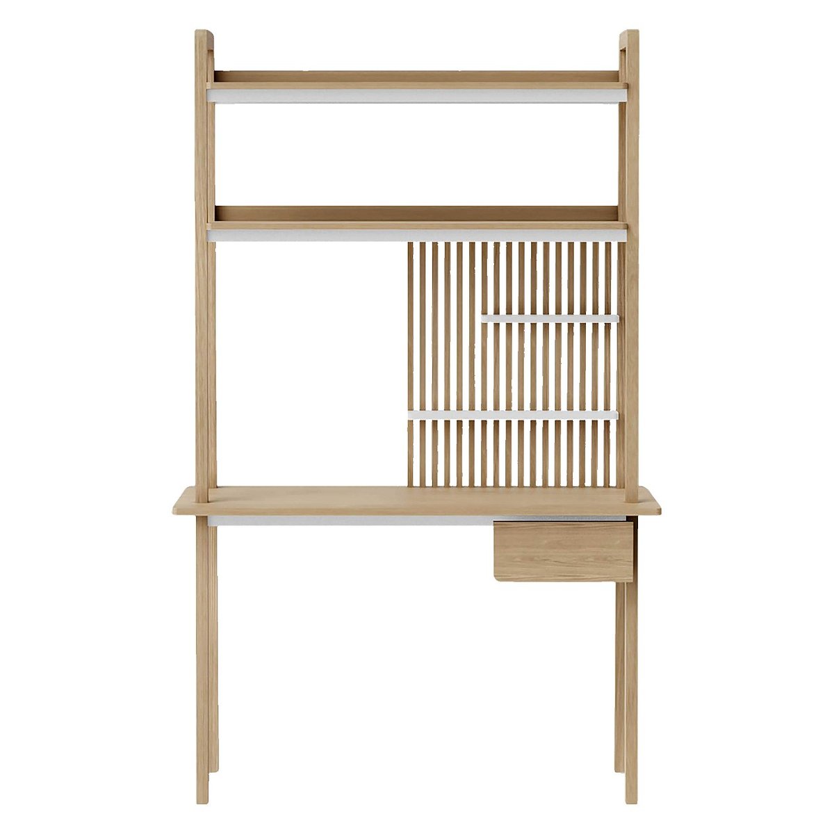 Bureau panneau de particule SEBASTIEN naturel clair, blanc, HABITAT