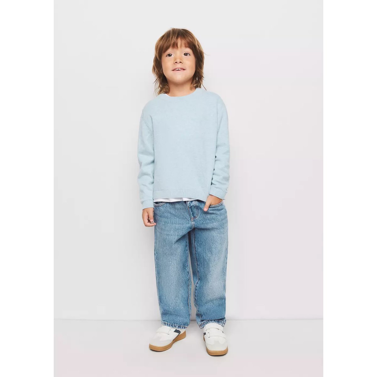 Jean paperbag coton bleu moyen, MANGO BABY