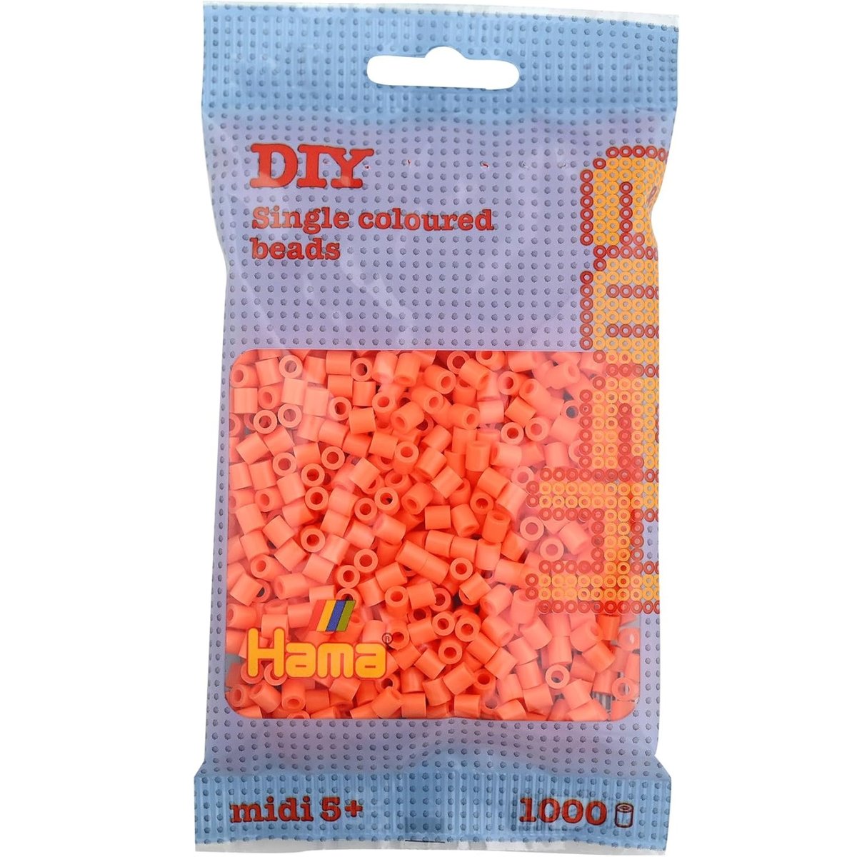 Sachet 1000 perles plastique Midi Abricot orange, HAMA