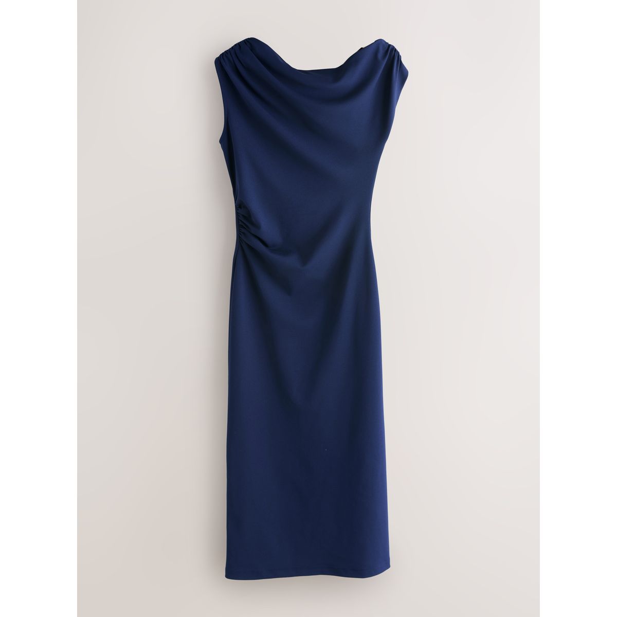 Robe de cérémonie mi-longue drapée bleu marine, NEXT