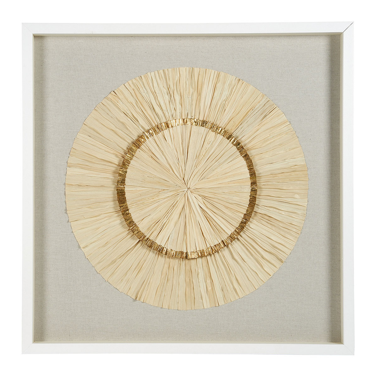 Décoration murale ROSACE feuilles beige, BLANC D’IVOIRE