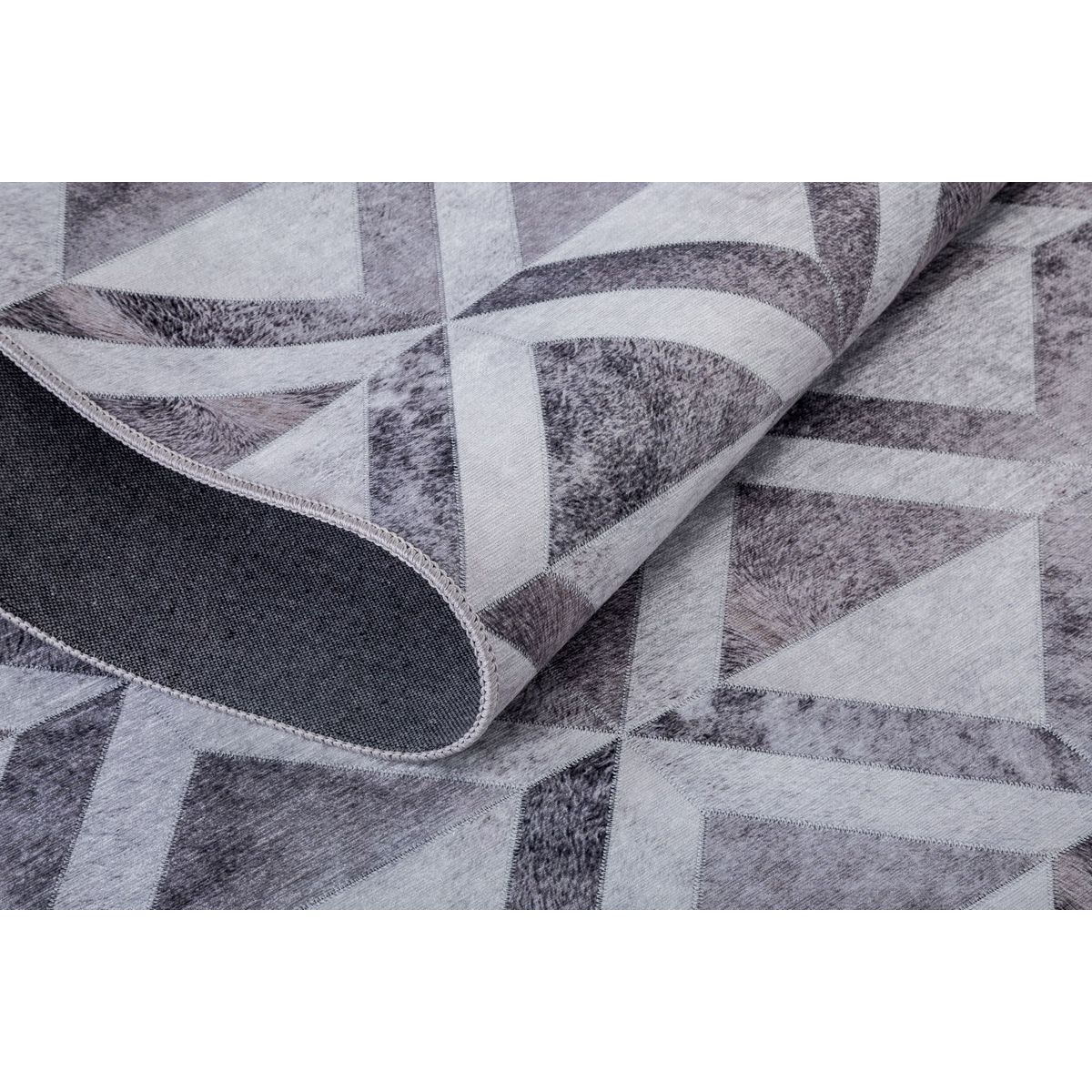 Tapis imprimé Serena, aspect cuir, plat gris, GINO FALCONE