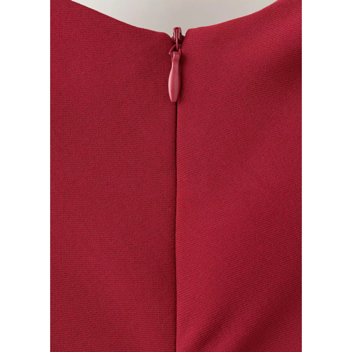 Robe à manches longues froncée rouge, MANGO