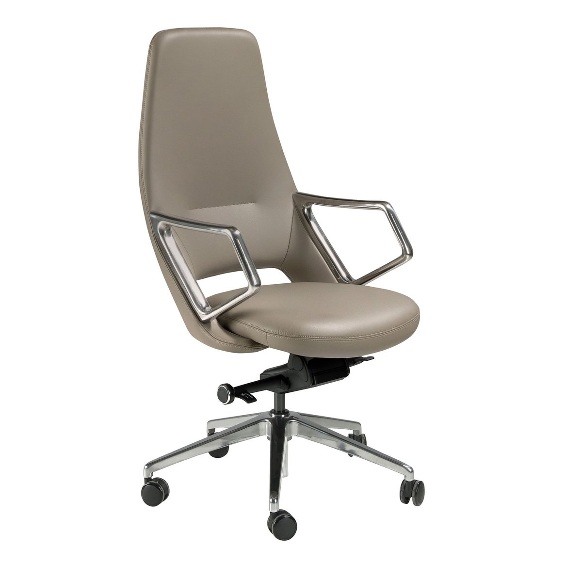Fauteuil de bureau pivotant en similicuir acier noir, ANGEL CERDA