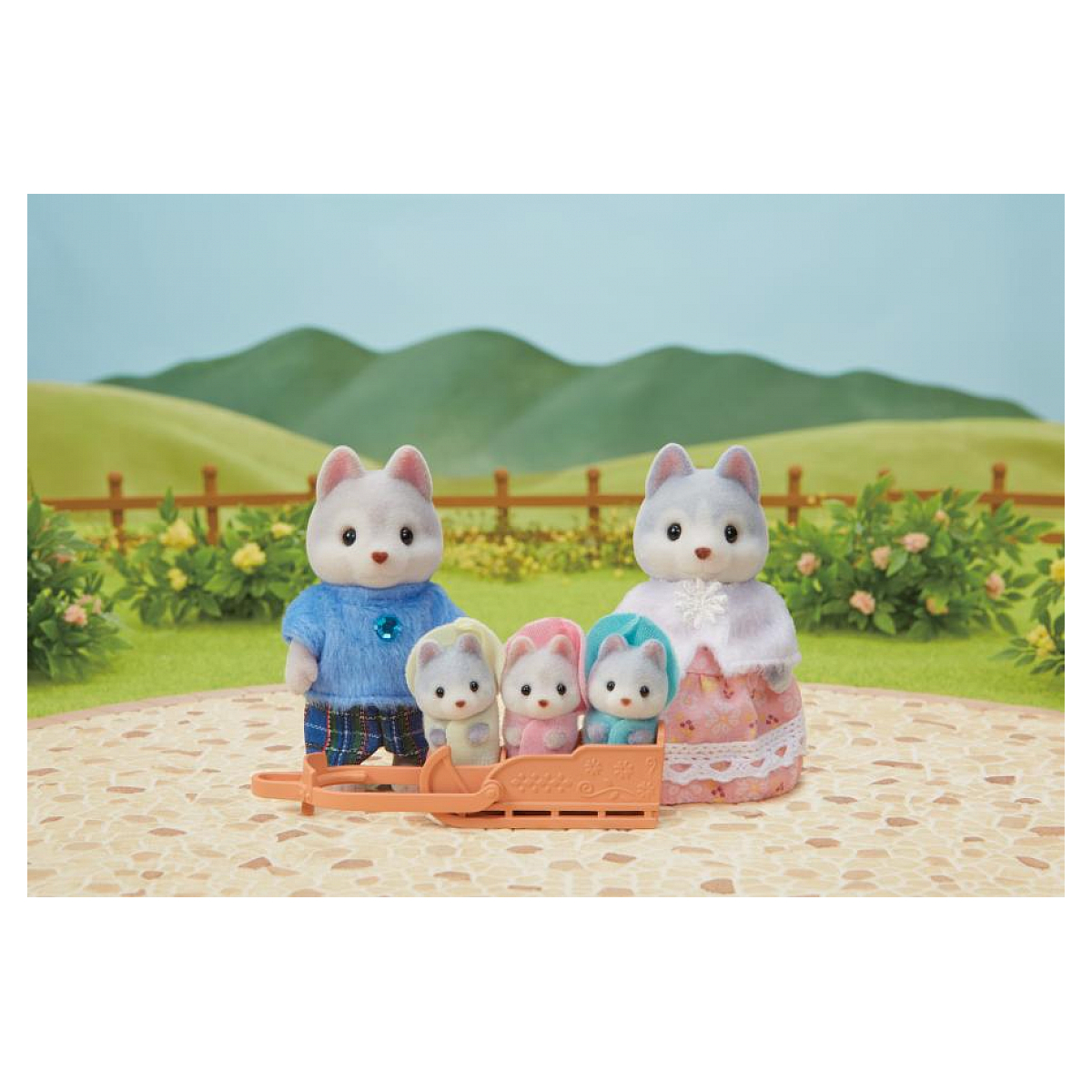 5636  La famille husky couleur unique, SYLVANIAN FAMILIES