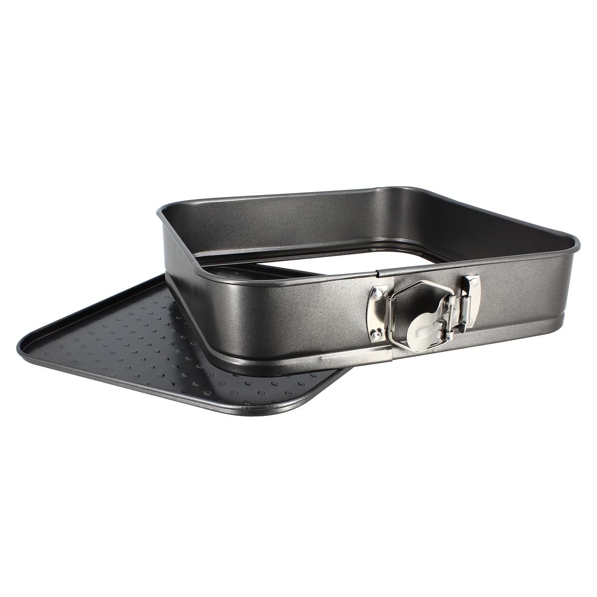 Moule à charnière carré 26 cm en acier carbone, AMANDINE noir, MENASTYL