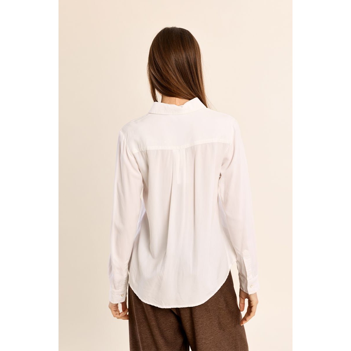 Chemise droite à fleurs brodées offwhite, MOLLY BRACKEN