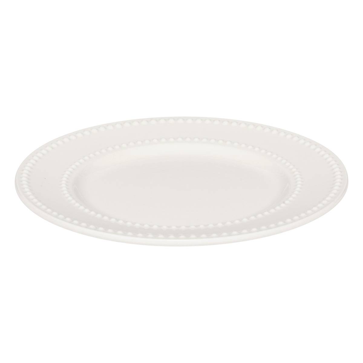 Lot de 6 assiettes en porcelaine PERLE blanc, SECRET DE GOURMET