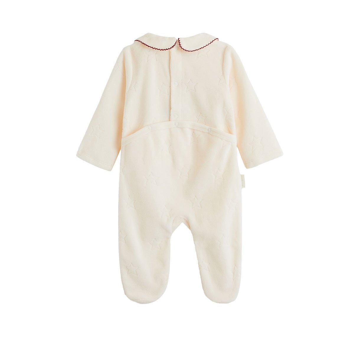 Pyjama bébé en velours Grace ecru, PETIT BEGUIN