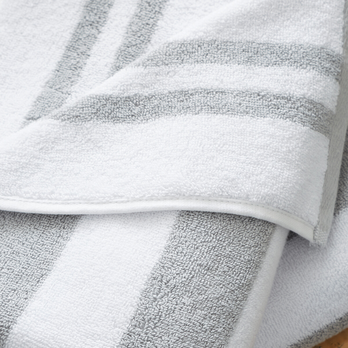 Reversible Stripe Cotton Jacquard Bath Sheet grey, BIANCA FINE LINENS