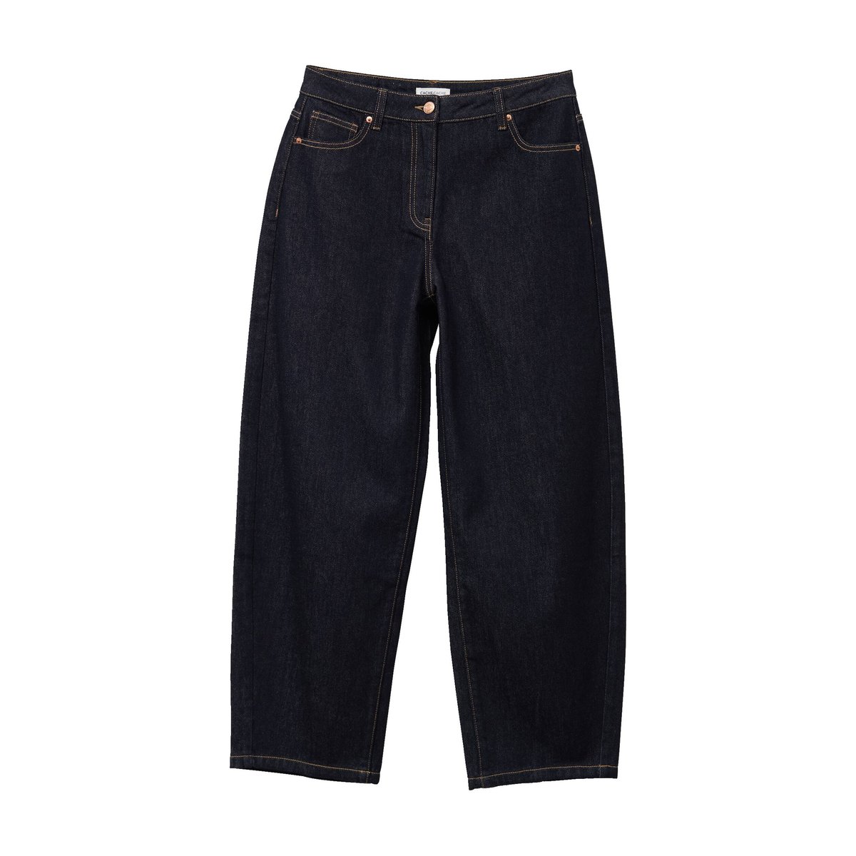 Jean barrel cropped taille standard denim brut, CACHE CACHE