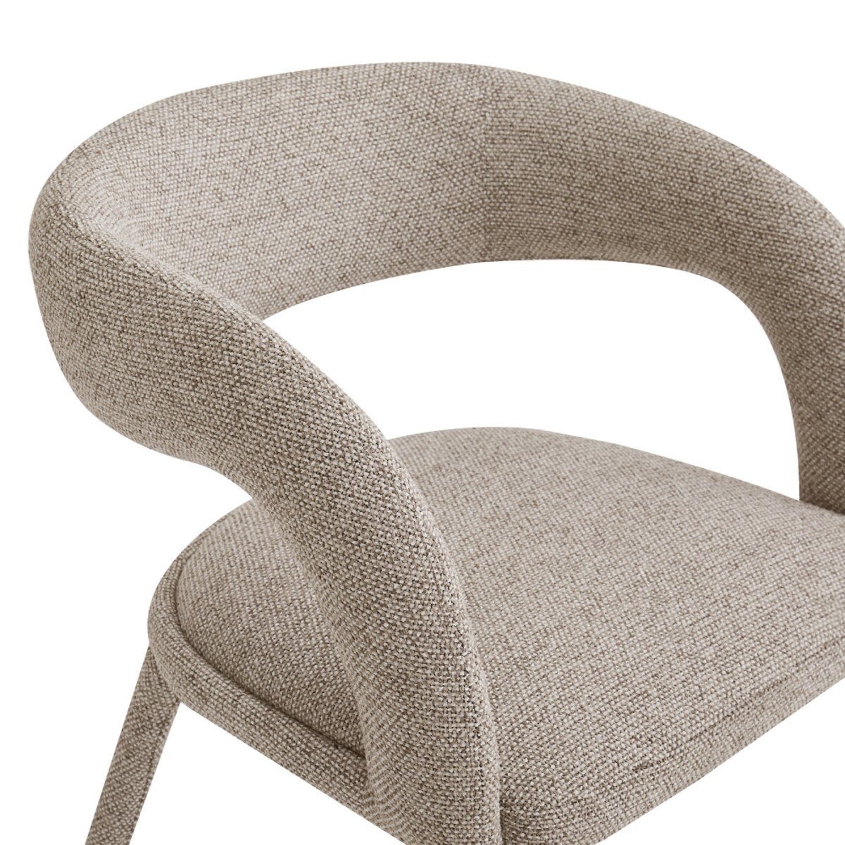 Lot de 2 fauteuils de table en tissu- ROMY marron chiné, DRAWER