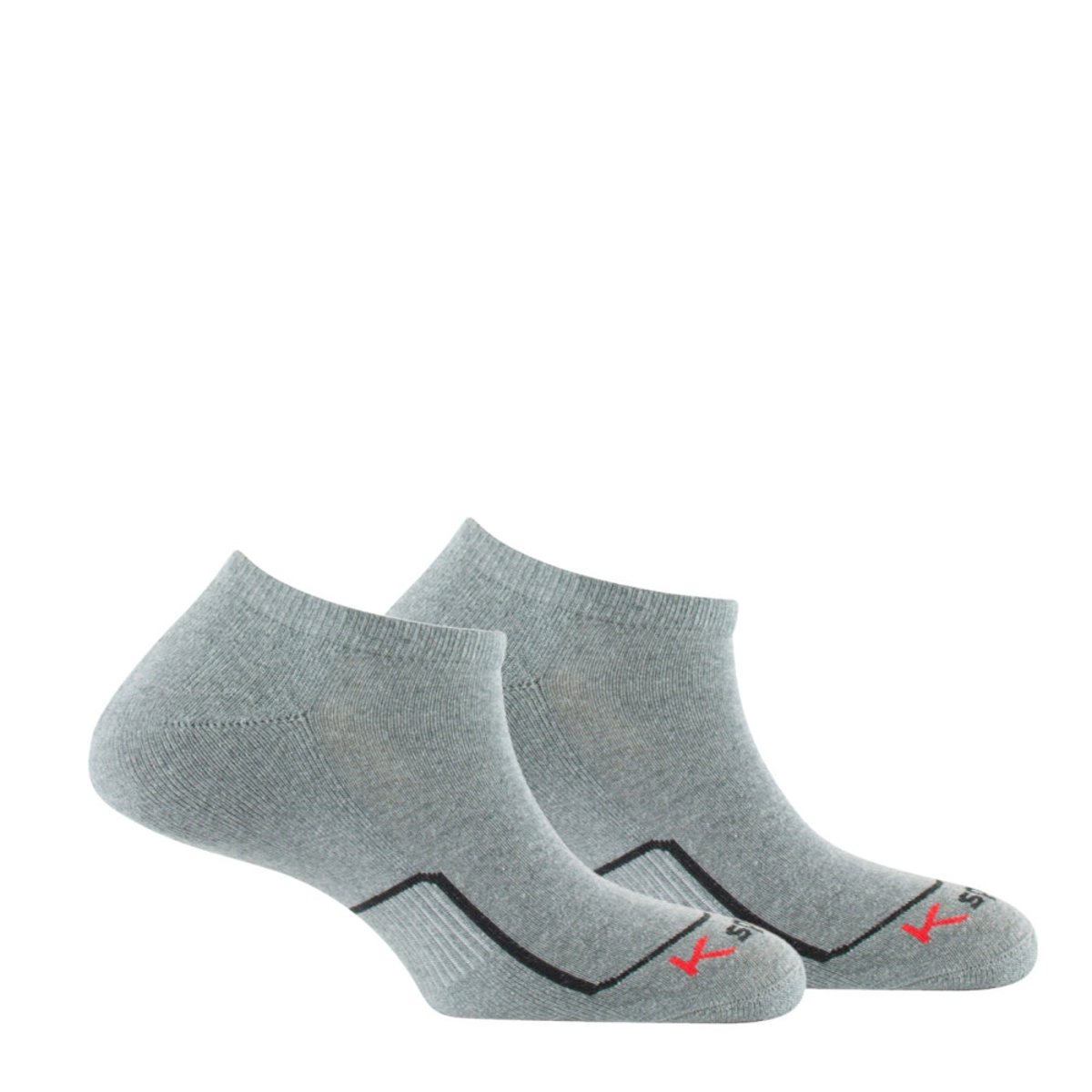 Lot de 2 paires d'invisibles K-SPORT en coton spéciales baskets gris, KINDY