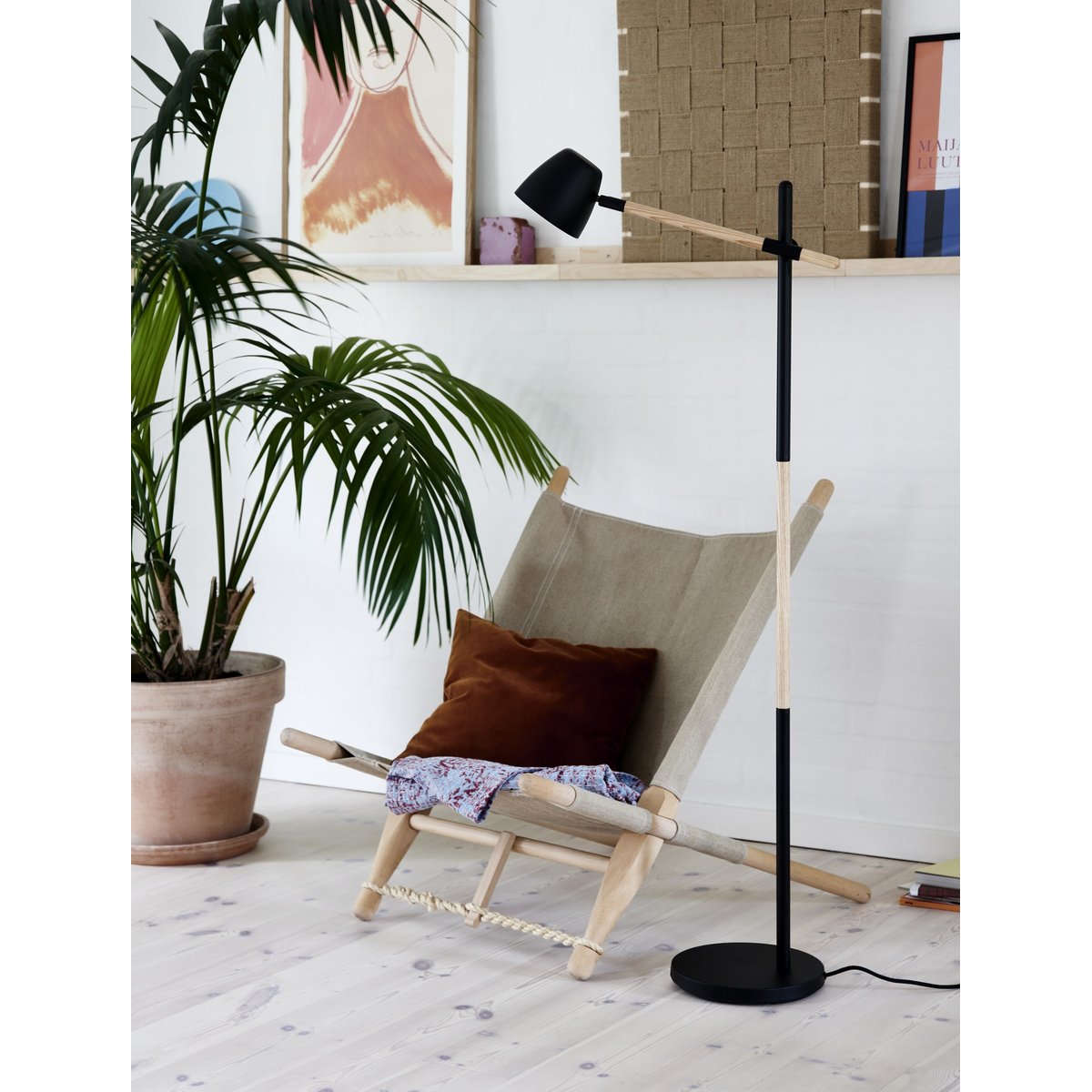 Lampadaire Lumineux et Moderne en Métal, THEO noir, NORDLUX