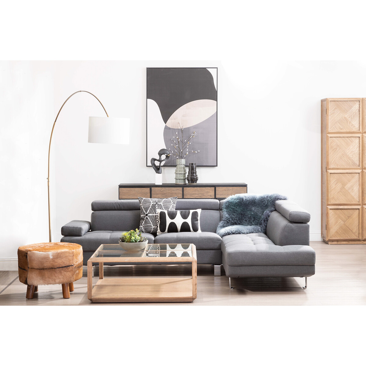 143 x 103cm Monochrome Abstract Wall Art multi-coloured, FIFTY FIVE SOUTH
