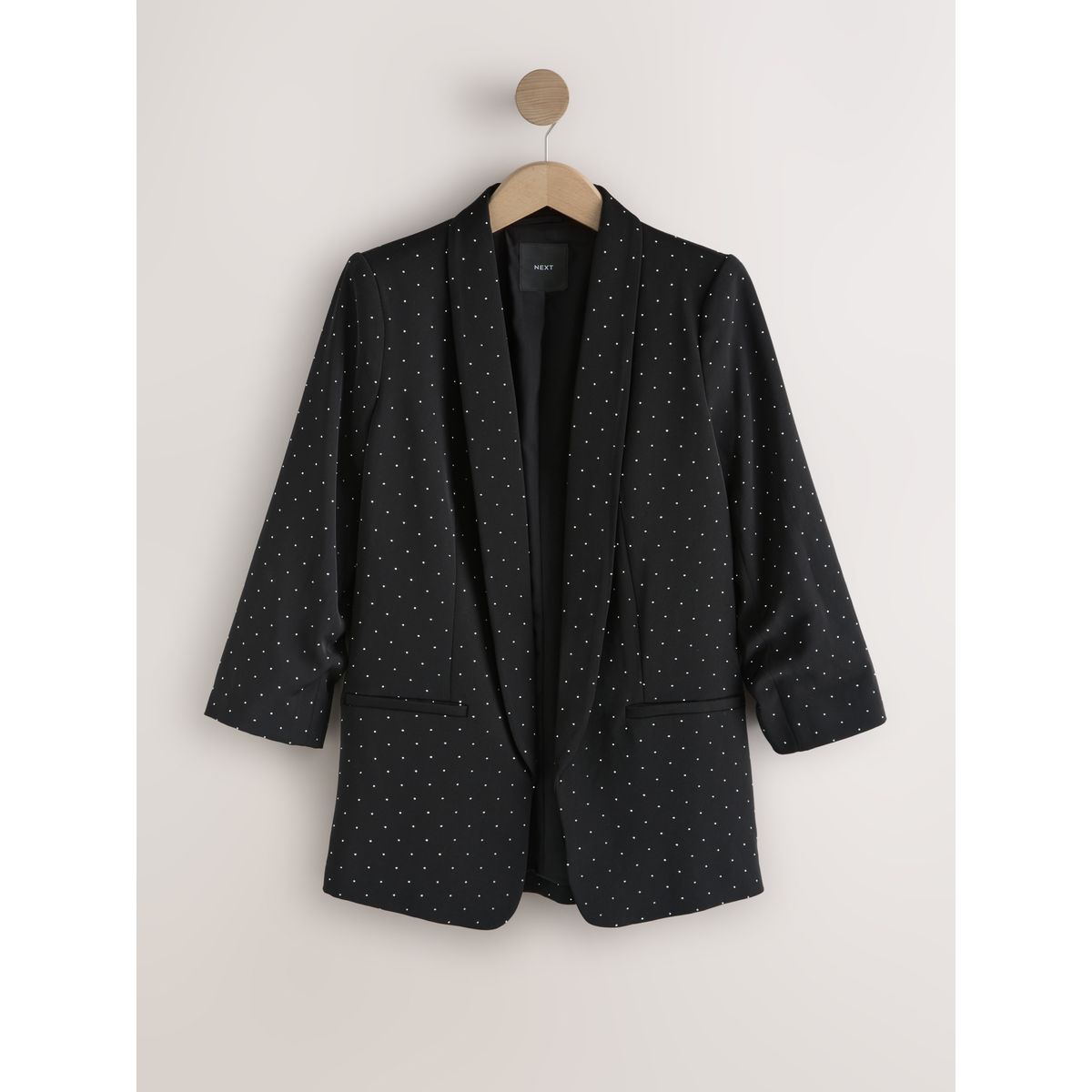 Blazer à manches froncées et clous noir, NEXT