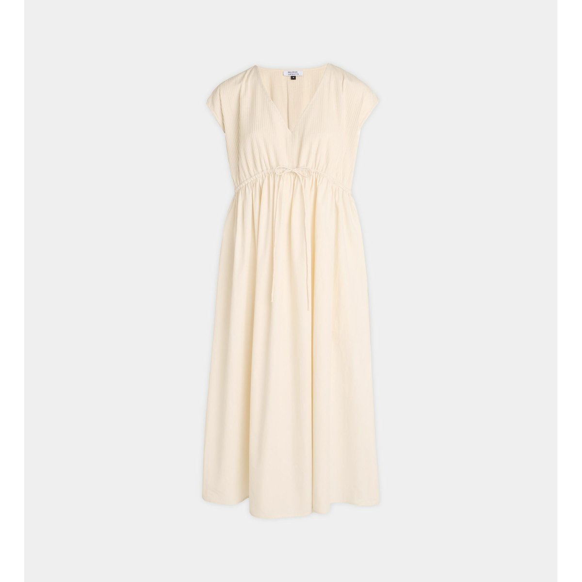 Robe déesse évasée mi-longue en coton beige clair, GALERIES LAFAYETTE