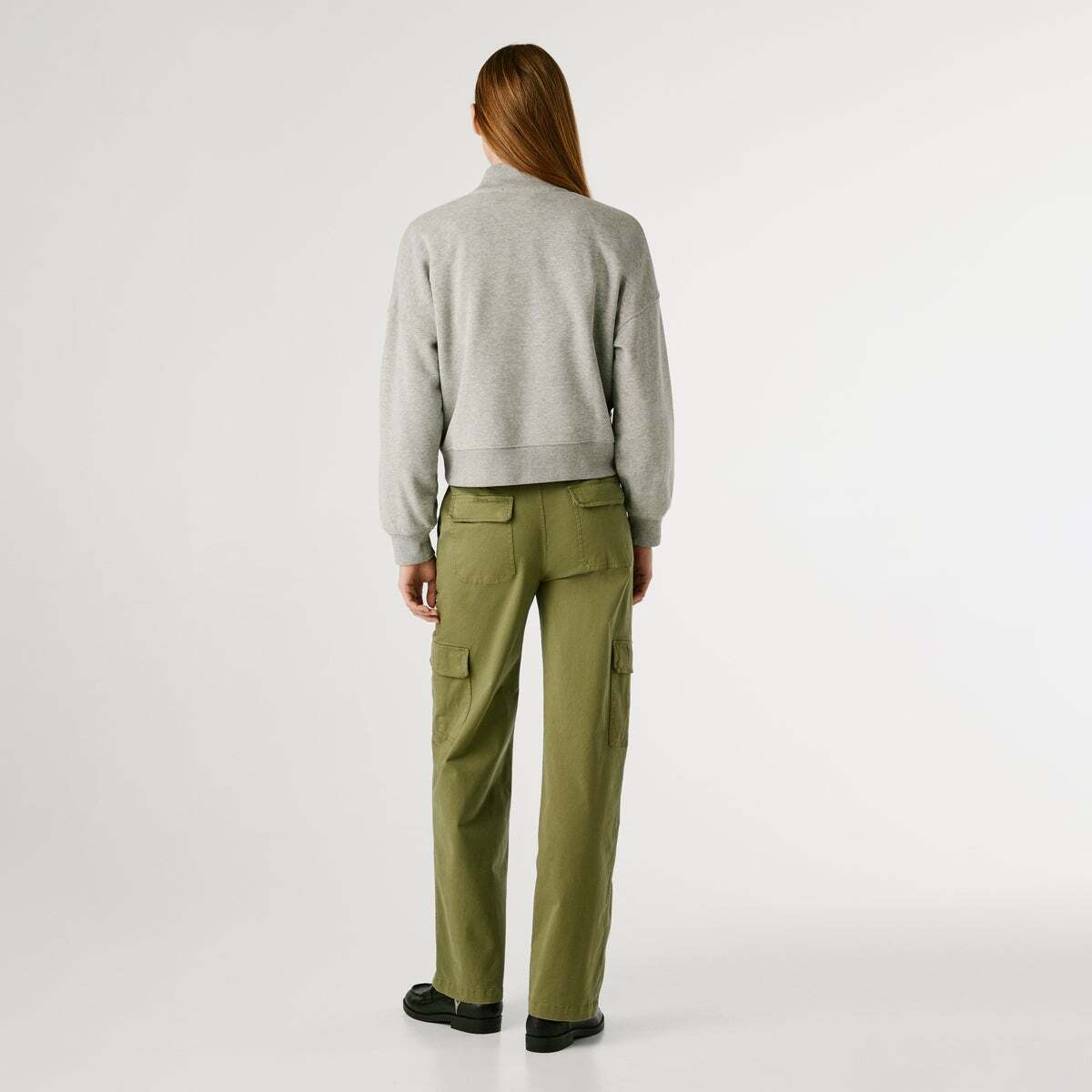 Sweat À Col Côtelé Avec Logo gris, PEPE JEANS