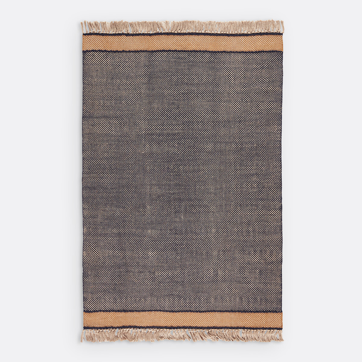 Ajow Fringed Jute Rug natural/black, LA REDOUTE INTERIEURS