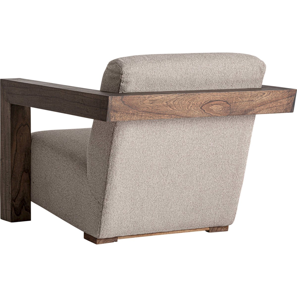 Fauteuil contemporain en bois massif crème et bois brun, RECOLLECTION