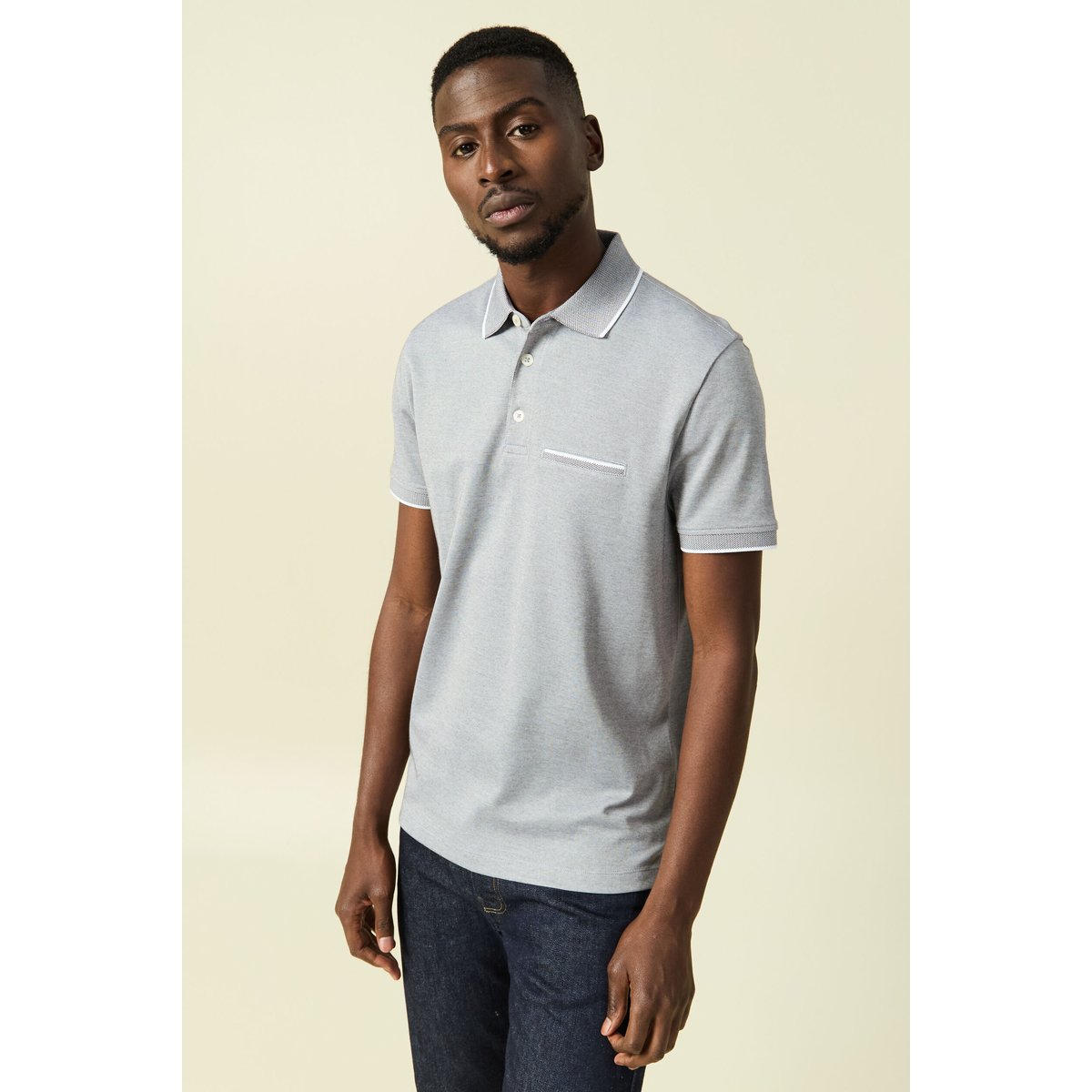 Polo manches courtes gris foncé, BONOBO