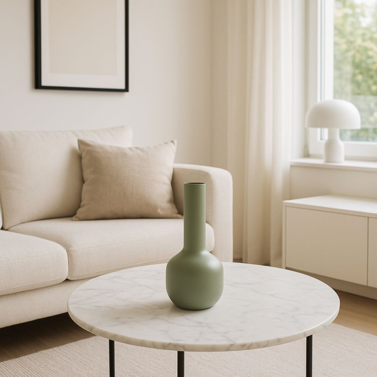 Vase tube en métal, H23cm vert, ORNAMI