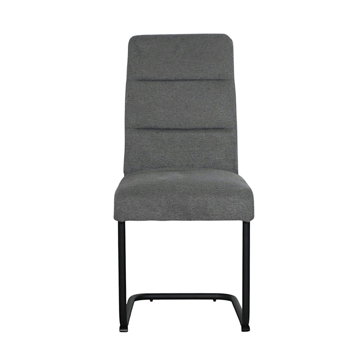Chaise à dossier haut en tissu gris (lot de 2) LOMBARDIE gris, PIER IMPORT