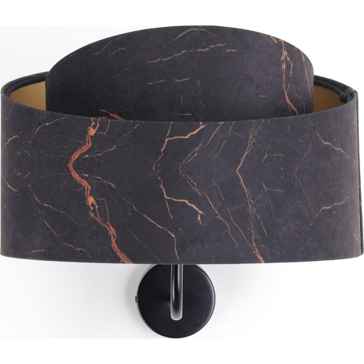 Applique murale en velours ronde, GALAXY marron velours avec intérieur doré, BPS KONCEPT