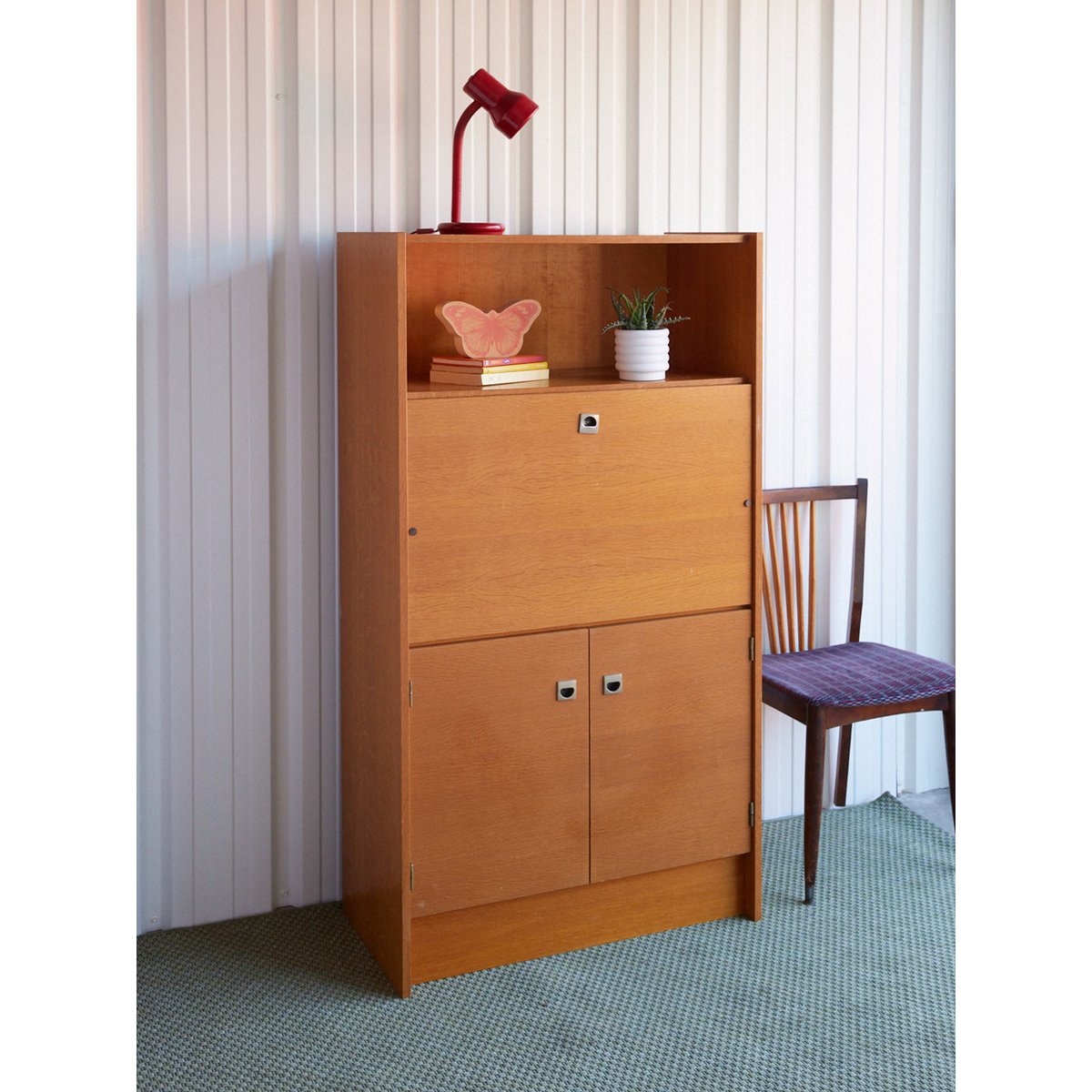 Secrétaire vintage en bois Honoré N°233 - Bon état bois clair, DEBONGOUT