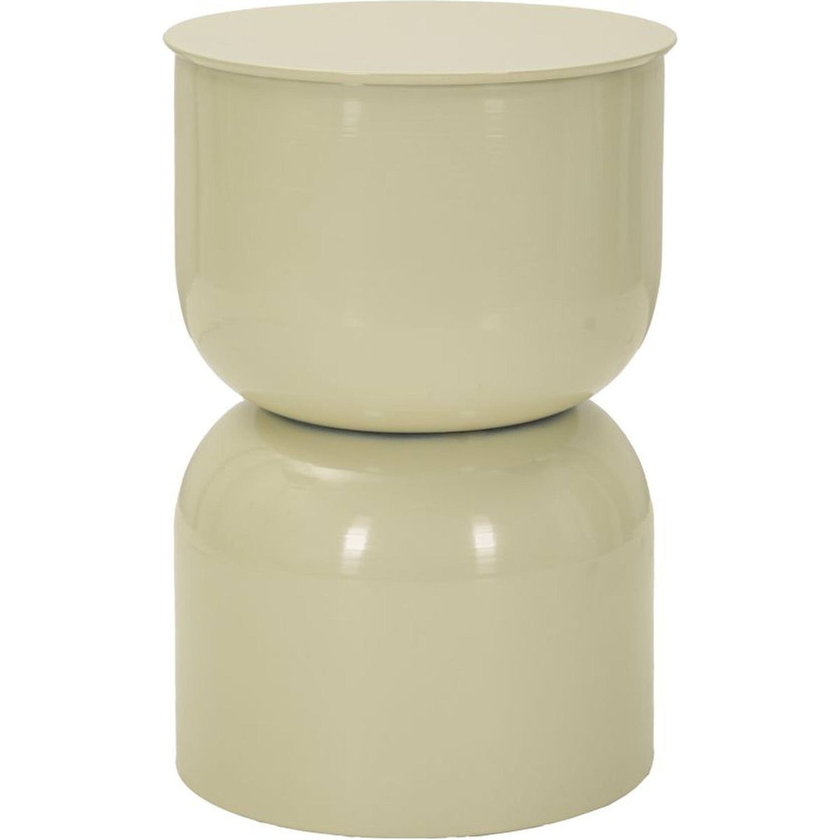 Table d'appoint ronde en métal MODERN crème, RECOLLECTION