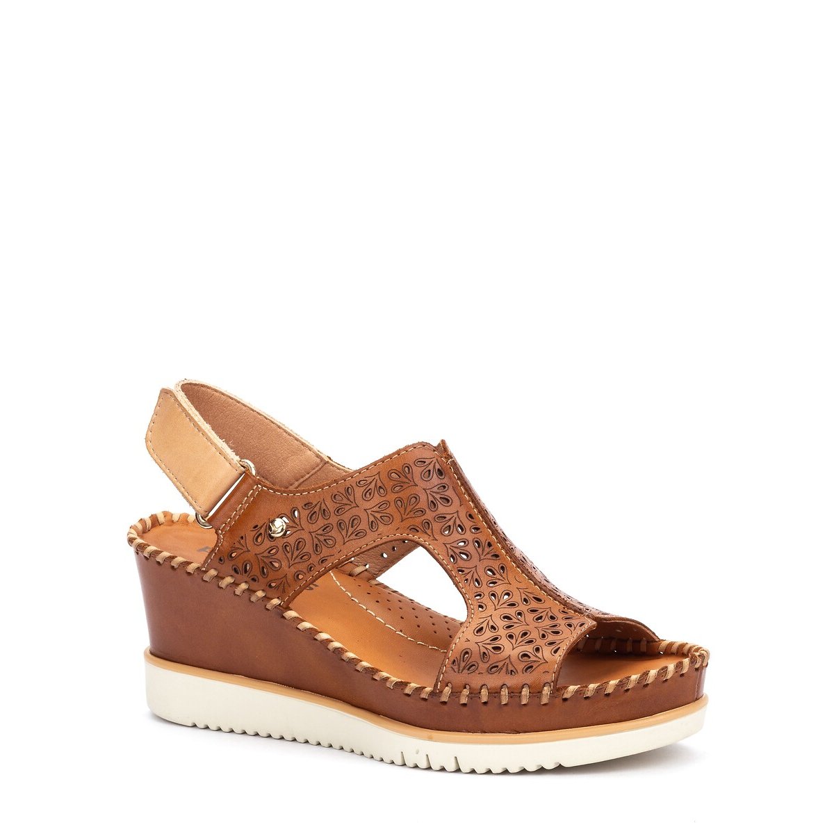 Sandales compensées en cuir Aguadulce cognac, PIKOLINOS