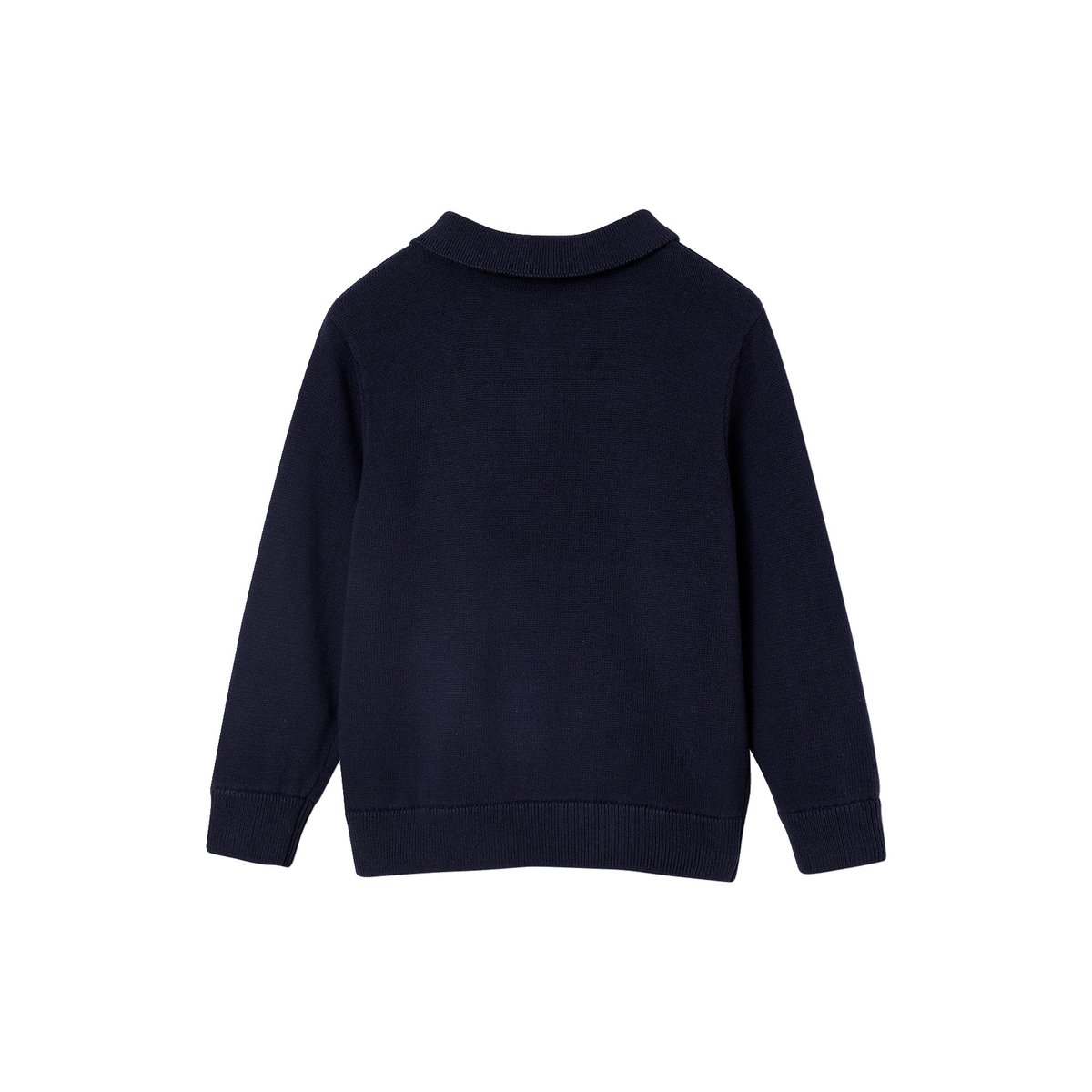 Pull Col Polo Couleur Uni bleu nuit, VERTBAUDET