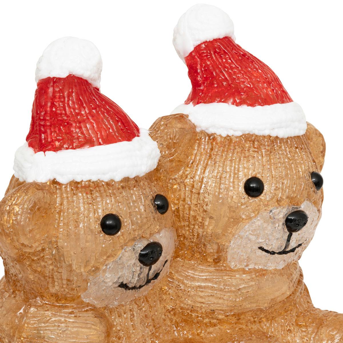 Forme acrylique extérieure 2 oursons solaire 20 LED fixes H19 cm marron, FEERIC LIGHTS & CHRISTMAS