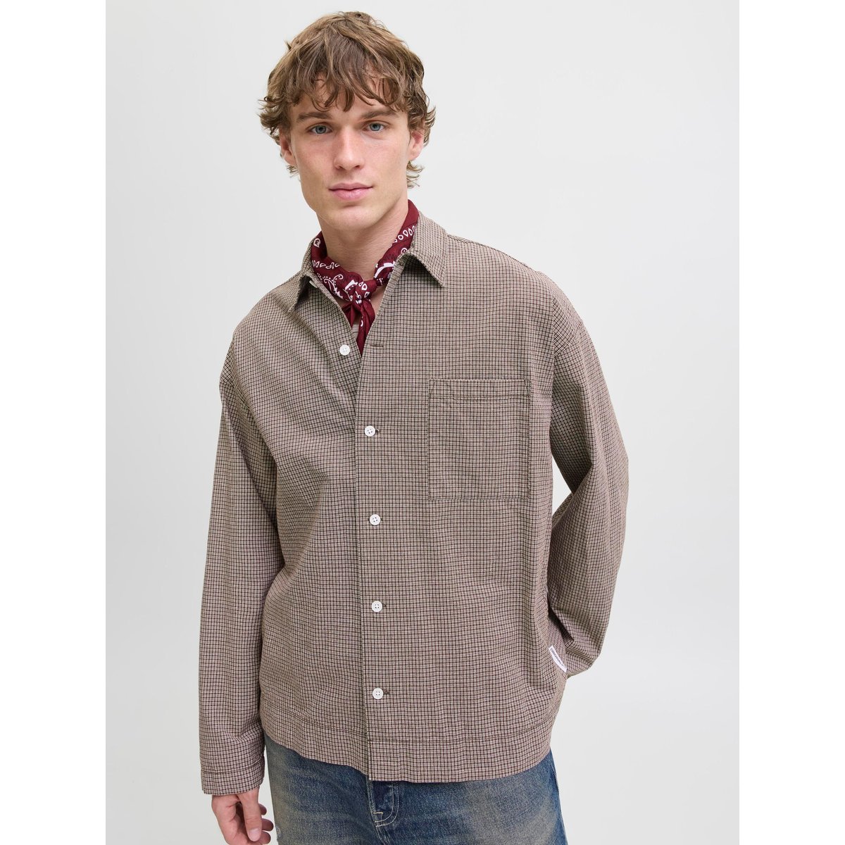 Chemise À Carreaux marron - mocha meringue 1, JACK & JONES