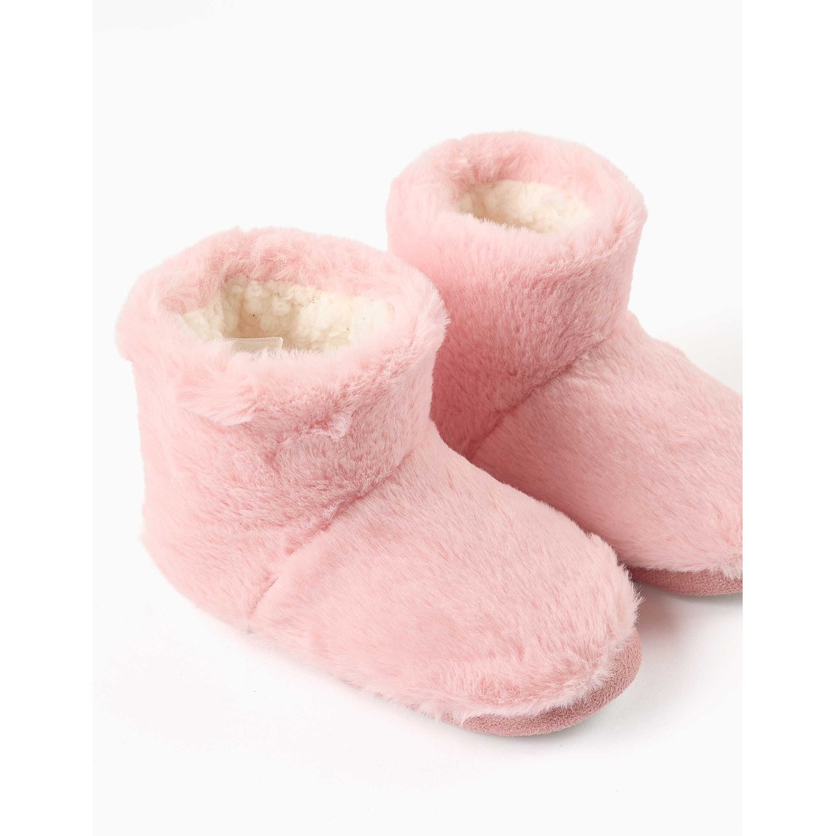 Chaussons montants en sherpa avec semelle antidérapante rose clair, ZIPPY