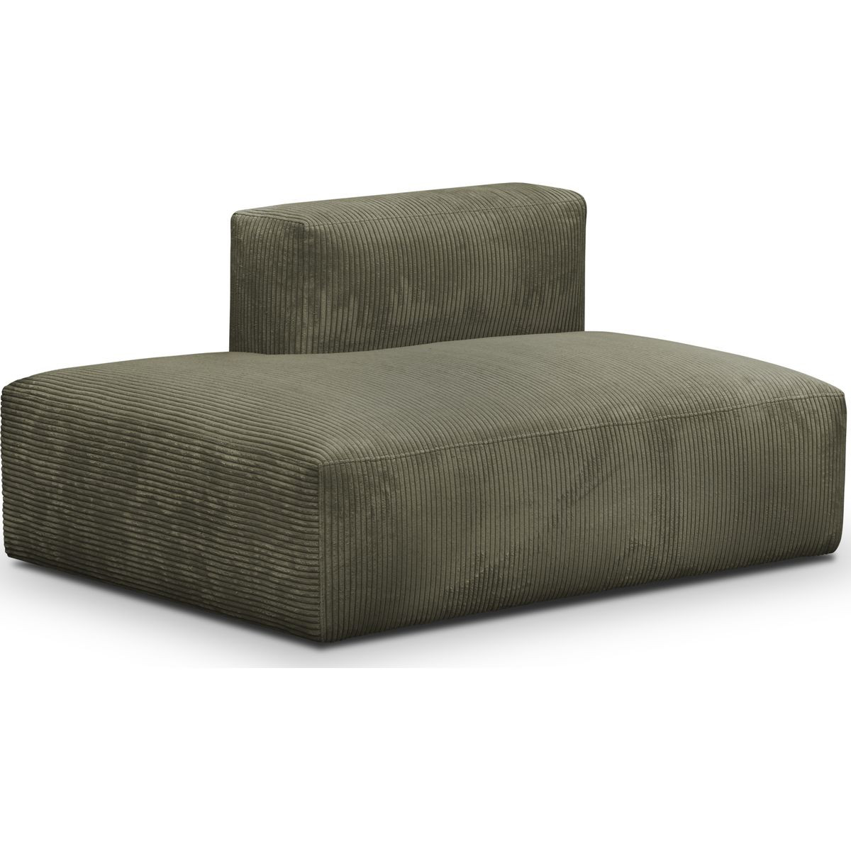 Module d'angle ouvert à gauche 2 places en velours côtelé - MODULO vert kaki, HOMIFAB