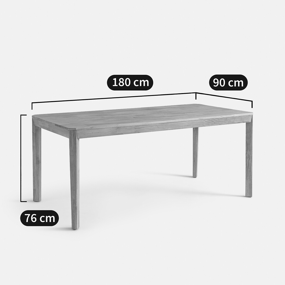 Table à manger, rectangulaire, chêne abouté, 8 personnes, NEODELITO coloris chêne, LA REDOUTE INTERIEURS