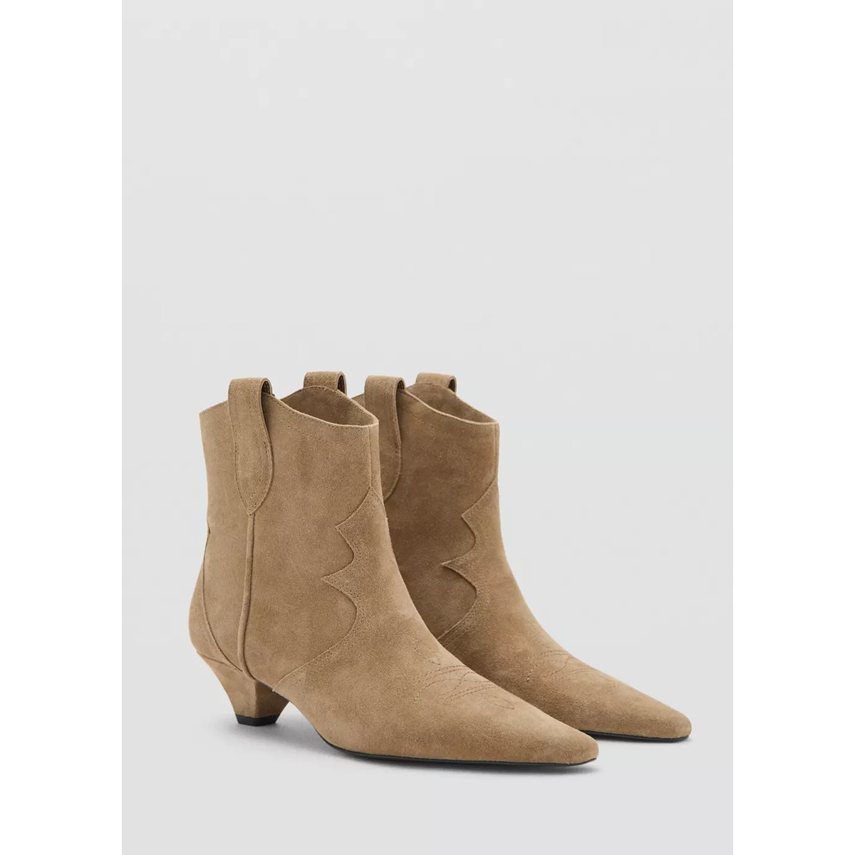 Bottines daim talon kitten sable, MANGO