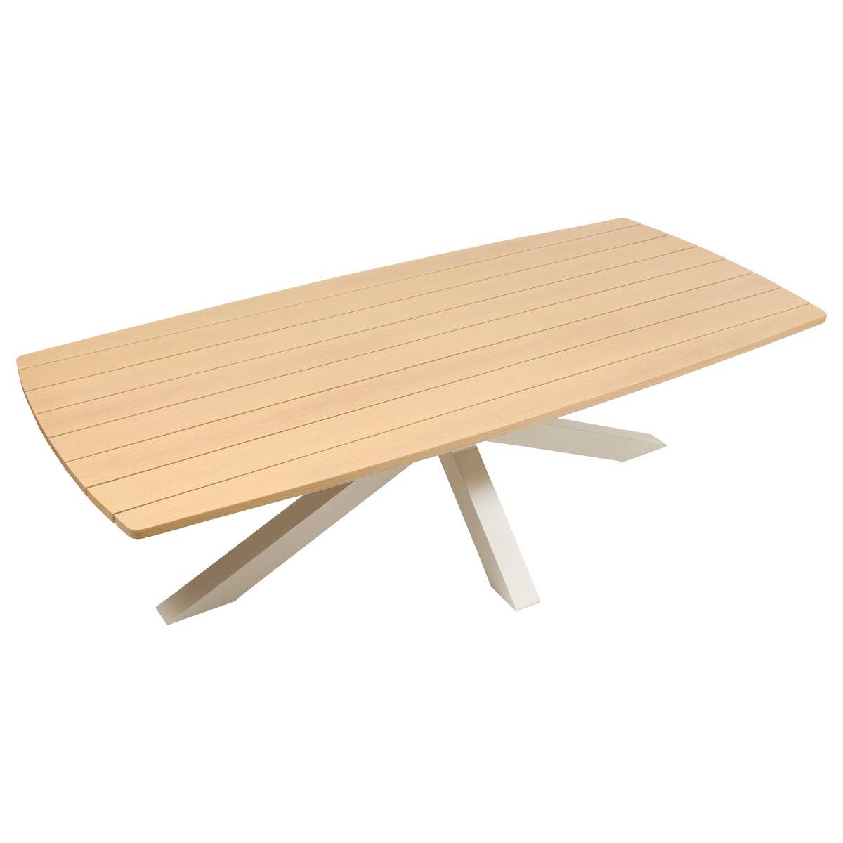 Table de jardin 10 places en aluminium à lattes effet bois ORACLION marron, HESPERIDE