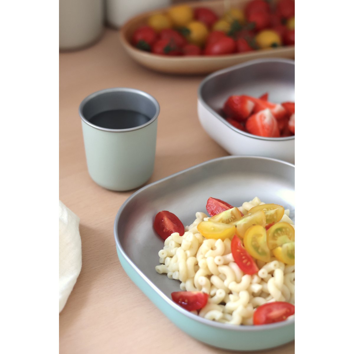 Coffret d'apprentissage repas en inox vert sauge, BEABA